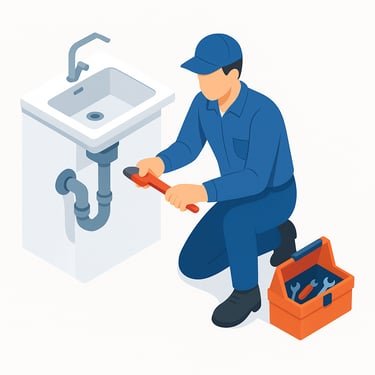 Plombier en intervention chez un client