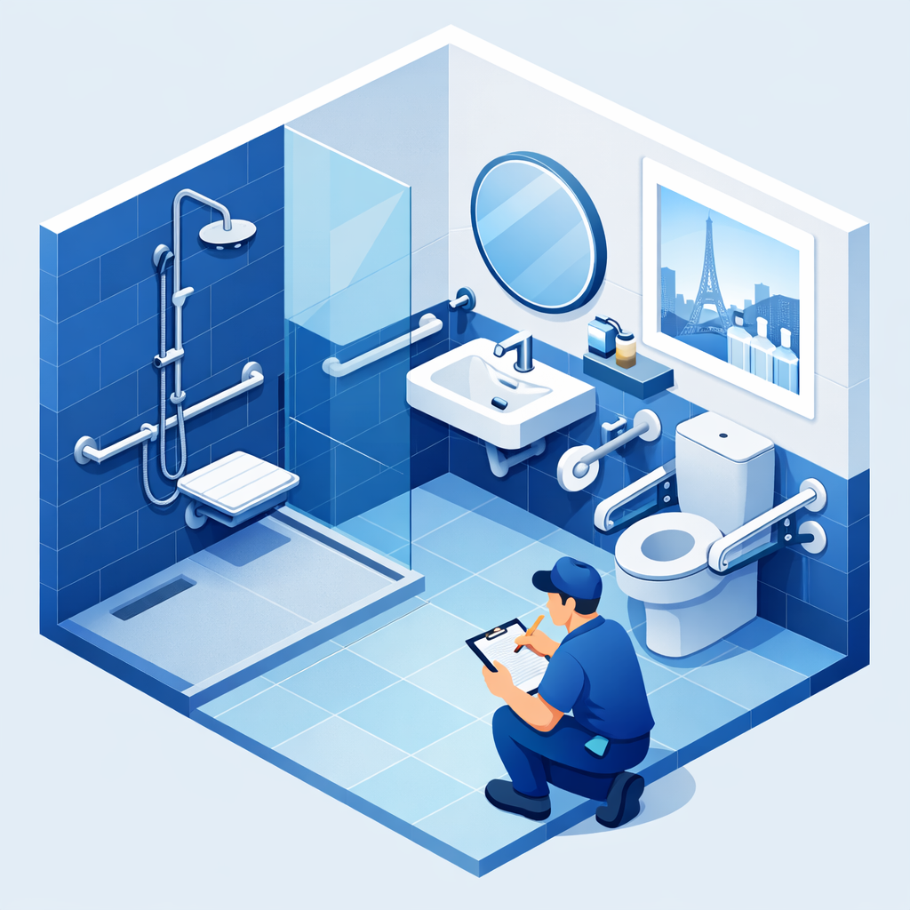 Salle de bain PMR accessible – rénovation plomberie Paris