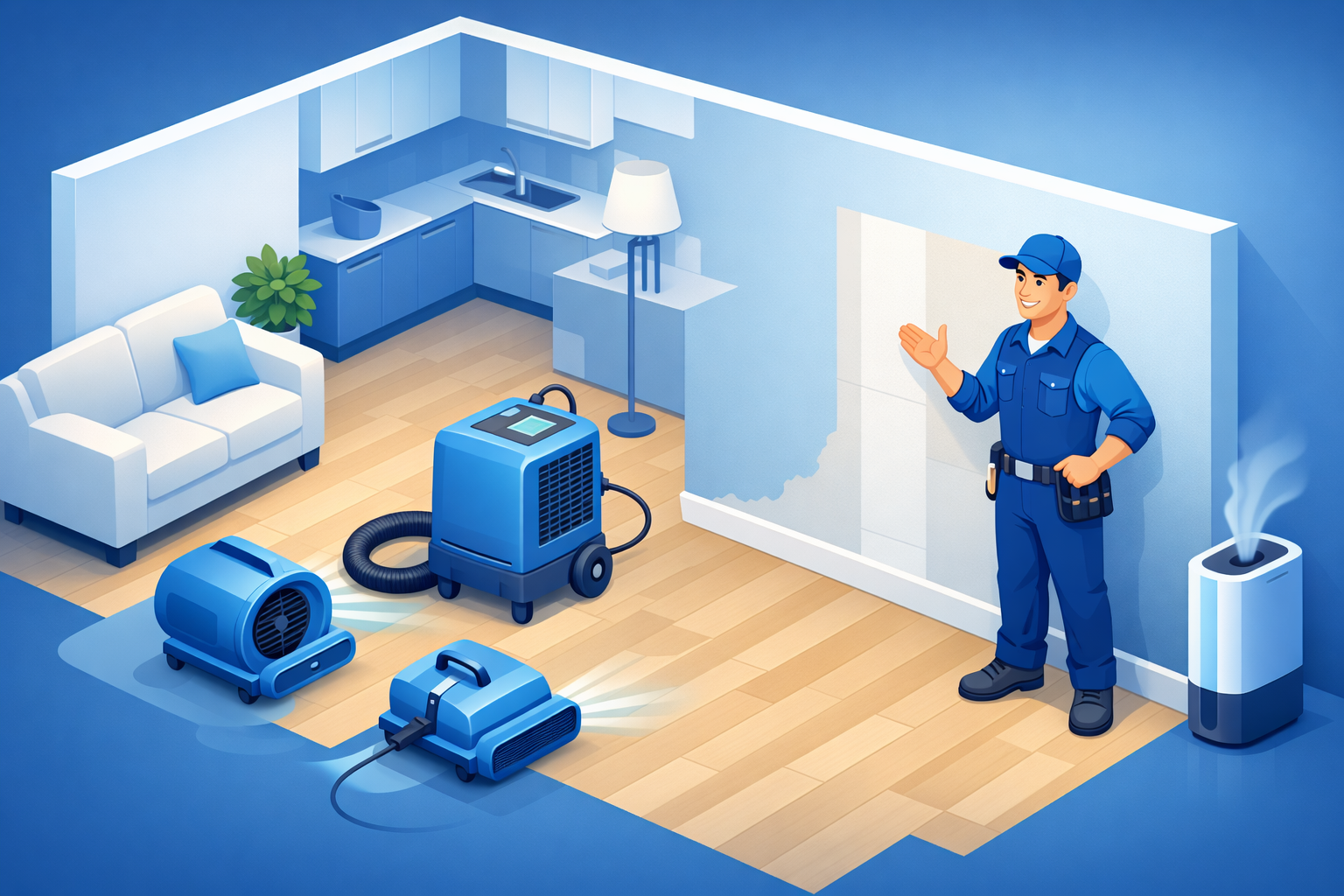 Assèchement, traitement humidité et remise en état après dégât des eaux – Paris IDF